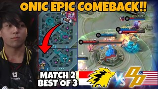 AWAL TERTEKAN PADA AKHIRNYA TETAP MEMBALIKKAN!! GOKIL WOY ONIC!! MATCH 2 ONIC VS OP AMERIKA