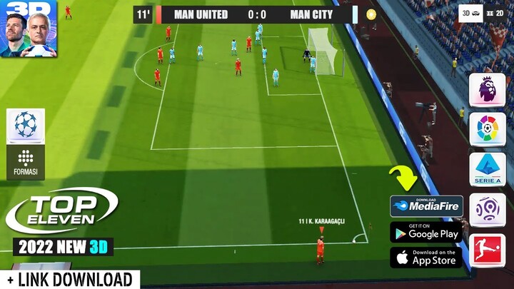 GANTENG BENER ! GRAFIK GAMEPLAY SMOOTH ! 3D & NEW FITUR ! TOP ELEVEN 2022 MOBILE 3D (ANDROID/iOS)