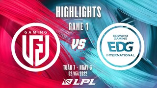 LGD vs EDG | Highlights - Game 1 | Tuần 7 Ngày 3 | LPL Mùa Xuân 2022