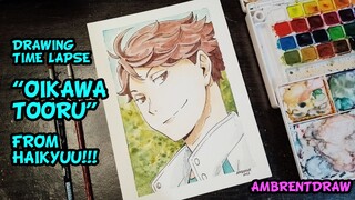 Drawing Time Lapse Watercolor Oikawa Tooru from Haikyuu!!!