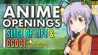 ANIME OPENINGS QUIZ: SLICE OF LIFE / CGDCT Ultimate Quiz! 【90 SONGS - Easy/Medium/Hard】