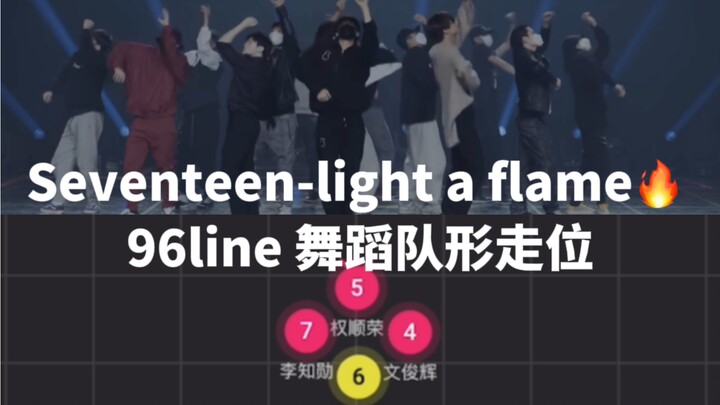 Seventeen-light a flame点火舞蹈队形走位 镜面版｜96line就是芳心纵火犯