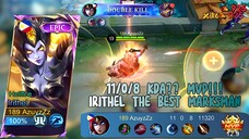 Irithel The best Marksman | 11/0/8 KDA MVP!!! 🥴🥴| The Best Gameplay Irithel Best Build and Emblem
