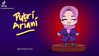 Putri Ariani versi Chibi, 2D animation.