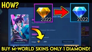 HOW TO USE PROMO DIAMOND AND BUY M-WORLD SKIN ONLY 1 DIAMOND?! 515 EVENT 2022 - MLBB