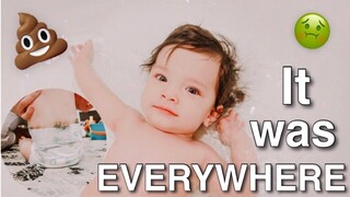 Baby Poop Explosion *BLOWOUT*  | Young Mom Vlog