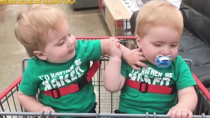 Funny twin babies argue over everything