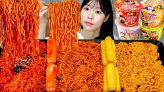 ASMR MUKBANG| 직접 만든 불닭볶음면 소세지 치즈스틱 먹방 & 레시피 FRIED CHICKEN AND FIRE NOODLES EATING