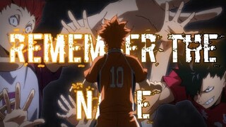 Haikyuu!「AMV」- Remember The Name