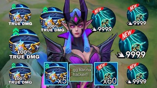 NEW KARINA 100% TRUE DAMAGE BUILD!!🔥 (insane damage) - Mobile Legends