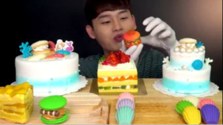 ăn các loại bánh sắc màu #asmr #mukbang