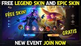 FREE LEGEND & EPIC SKIN NEW EVENT - MOBILE LEGENDS
