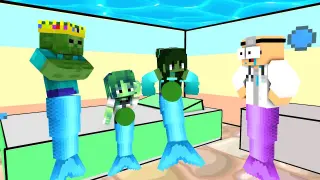 Monster School : KING Zombie Family Cute Mermaid Pregnant Challenge - Minecraft Animation