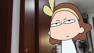 I woke up in the morning and found that I had to go to work. I held back my tears. | Original animat