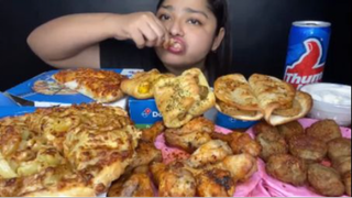 Bánh piza bánh kẹp thịt nướng đùi gà nướng siêu to cực ngon MUKBANG #amthuc #monngon