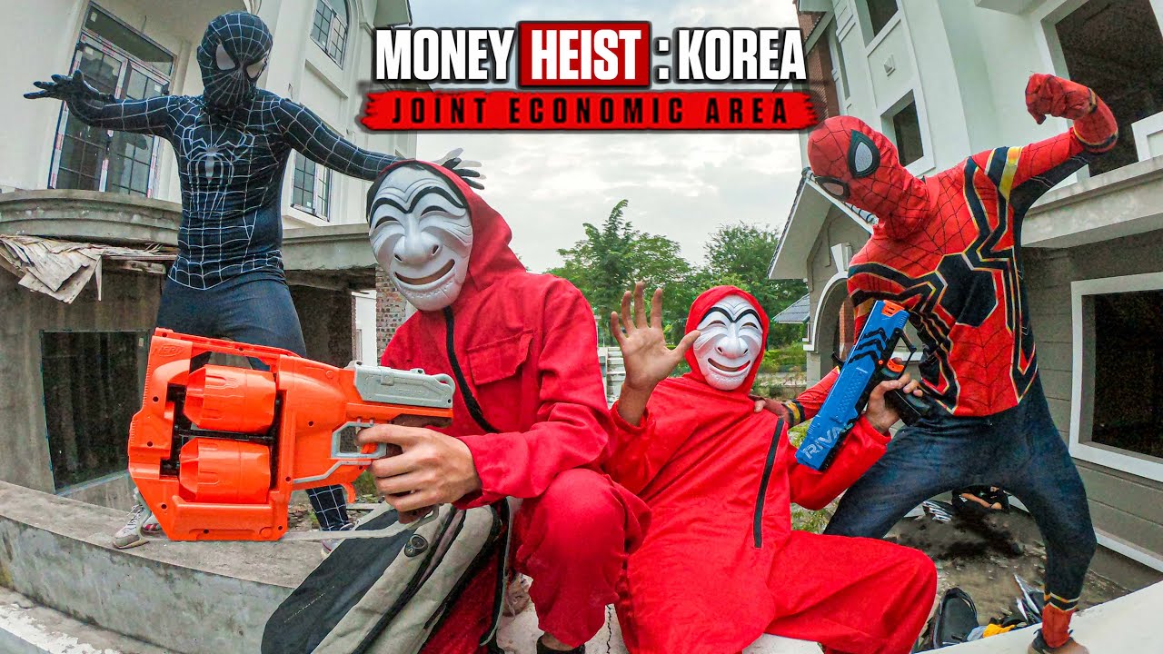 TEAM SPIDER-MAN vs MONEY HEIST KOREA BAD GUY TEAM  (Parkour POV) -  Bilibili