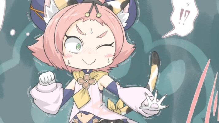I played Genshin Impact and drew Diona, and then I turned into her.