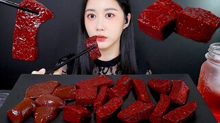 [ONHWA] Raw beef spleen + raw liver chewing sound! *Raw beef liver