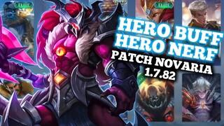 UPDATE PATCH 1.7.82 HERO BUFF DAN NERF Mobile Legends