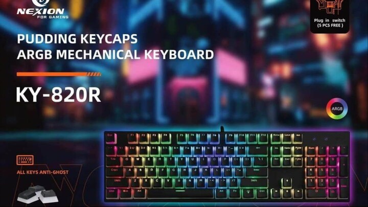 NEXION KY-820R ARGB MECHANICAL KEYBOARD (Blue Switch)