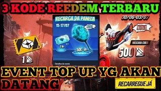 3 KODE REDEEM TERBARU + EVENT TOP UP MASKER FREE FIRE