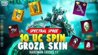 SPECTRAL SPREE LUCKY SPIN | 10 UC SPIN | UPGRADEABLE GROZA & MYTHIC BIKE | PUBG MOBILE