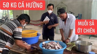 Cá hường chiên sả ớt 500 phần ăn cho bà con trong khu cách ly