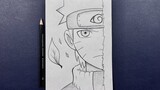 How to draw Naruto uzumaki half face | Easy to draw