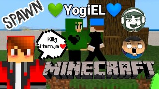 YOGIART 💚 & PlayOfEl💙 (YogiEl)❤️ SPAWNED in MINECRAFT 🥺