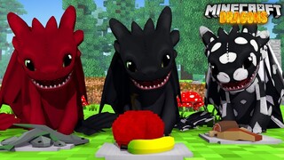 BABY NIGHTFURY FEEDING! - Minecraft Dragons S2