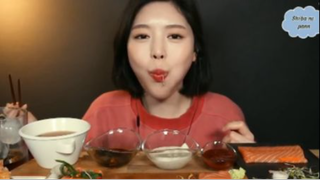 Cá hồi sống và các loại rau củ phần 6 #mukbang