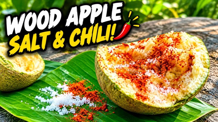 Wood Apple Chili Snack 🌶️ #WoodApple #FruitASMR #Food