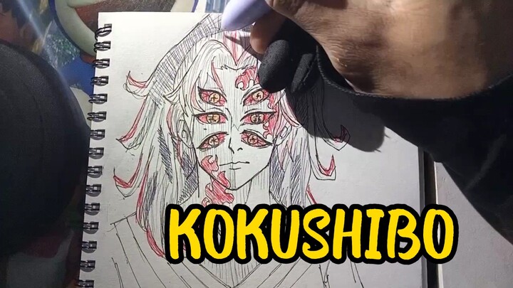 menggambar iblis bulan atas pertama KOKUSHIBO..