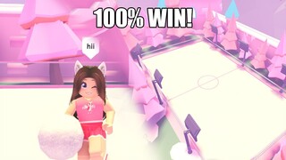 How to ALWAYS WIN the Snowball mini game In Adopt me! NEW Update! Roblox
