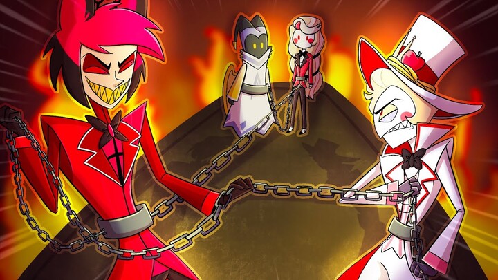Alastor and Lucifer are CHAINED TOGETHER with Adam and Charlie in Hazbin Hotel