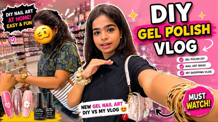 DIY Gel Nail Art vs My Shopping Vlog | Easy Nail Polish Hack