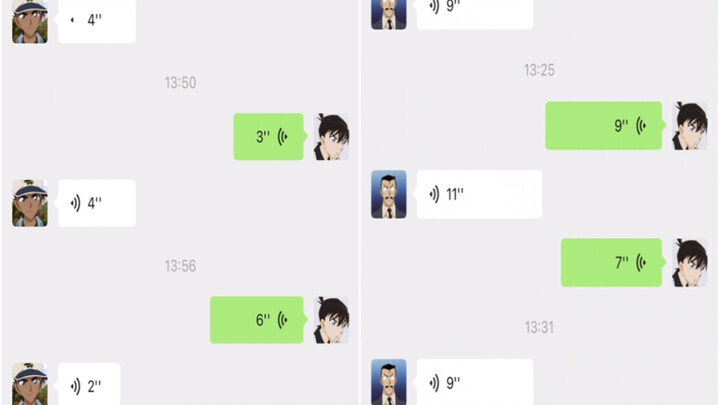 What if you could listen to the WeChat voice messages of Detective Conan characters—Kudo Shinichi, H