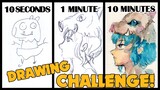 Inosuke Hashibira Drawing challenge 10 seconds, 1 minute, 10 minutes
