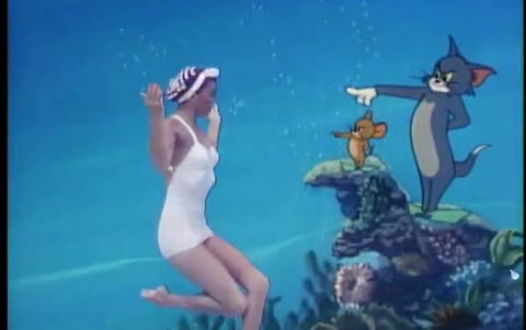 第一个汤姆和杰瑞游泳的人——埃丝特·威廉斯 电影名:【湿身危险】Dangerous When Wet(1953)