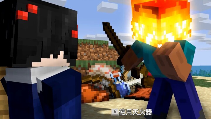 [MC Animation] Stranded on a Bald Island! How to be saved with only a broken boat? Fisherman will ne