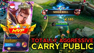 HOW TO CARRY PUBLIC HARDGAME OF EPIC - GLOBAL LANCELOT GAMEPLAY - MOBILE LEGENDS