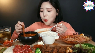 Mì lạnh trộn, sườn heo nướng, thịt boà sống 4 #amthuc