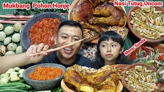 MAKAN JENGKOL MUDA + IKAN ASIN + AYAM BAKAR + SAMBAL TERASI LALAPAN MENTAH  NASI TUTUG ONCOM