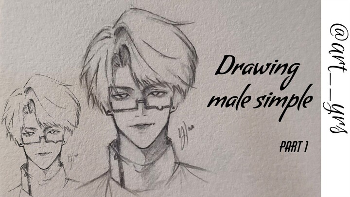 tutorial menggambar cowo simpel // tutorial to draw simpel male