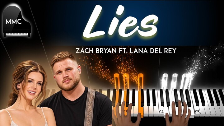 Lies by Zach Bryan ft. Lana del Rey piano cover/tutorial + sheet music + lyrics