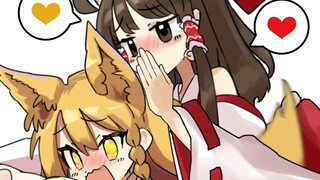 Reimu and Beast Ear Marisa