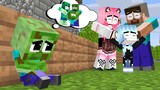 Monster School : Family Baby Zombie and Sister Baby Wolf Girl - Sad Story - Minecraft Animation