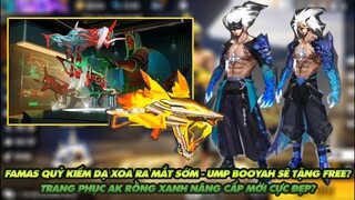 Free Fire| Famas quỷ kiếm dạ xoa sẽ ra mắt trước còn ump booyah sẽ tặng Free? Trang phục Rồng xanh