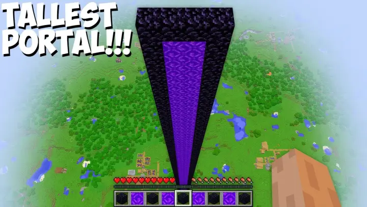 What INSIDE THIS MOST TALLEST NETHER PORTAL in Minecraft ! BIGGEST PORTAL !