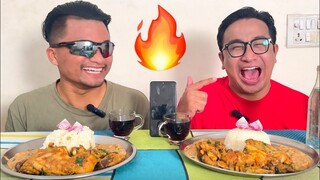 CHICKEN FULL LEG CURRY | PAN ERONBA | CHICKEN LEG EATING CHALLENGE| CHICKEN CURRY MUKBANG